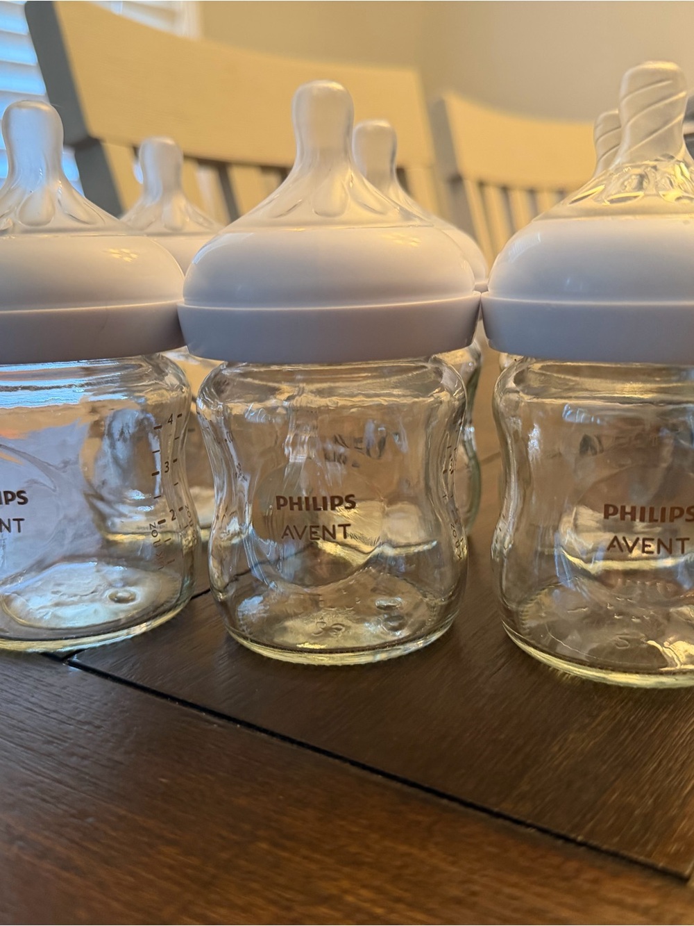 Philips Avent Clear Glass Baby Bottles with White Nipples (Set)
